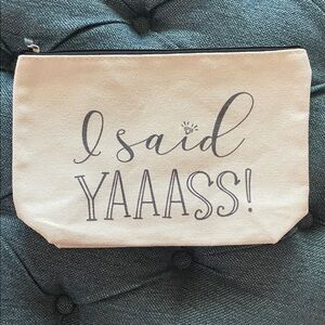 Beige Canvas Pouch - I Said YAASS!